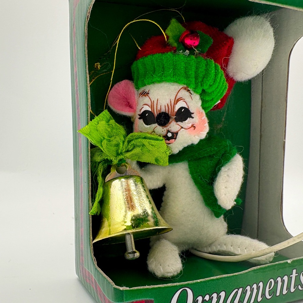 Annalee Festive Mouse Ornament with Bell NIB